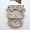 Spodnie 2020 nowonarodzone ubrania dla dziewczynki Zestaw letnie dziewczyny urocze topy z krótkim rękawem+spodenki Bloomers Spodnie stroje 2pcs bawełniany zestaw dla dzieci