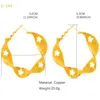 Hoop örhängen aniid vintage chunky runda för kvinnor 2024 Trending Gold Plated Geometric Ear Hoops smycken Party Gift