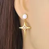 Stud -oorbellen Yikln Trendy roestvrijstalen strass Cross Star For Women Statement Charms Shell Basic Sieraden YE23201