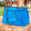 Shopping Bags Large Blue Bag Laundry Tote Grocery Carrier Capacity Home Storage Waterproof Supermarket