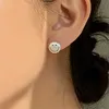 Wachlarz Zhiqiao Korean 925 Pure Silver Ear Studs Uśmiechnięte twarz szczotkowane słuchawki proste i modne kolczyki w stylu INS