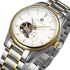 Montre-bracelets pour forsiner la marque Top Full Luxury Golden en acier inoxydable à trois cadrans Homme Mens Racing Automatiques Montres de poignet Relogio Mechanical