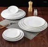 Пластины Stock Home Restaurant Ужин блюда на заказ логотип Melamine Solid White для ресторанов