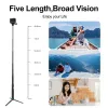 Attacca la telesina 6 in 1 estendibile in lega in lega selfie stick 360 rotazione + supporto per telefono topode staccabile per GoPro Insta360 SJCAM