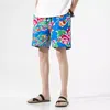 Shorts masculins 2024 Summer Beach Fashion Chinois Style grandes fleurs imprimées décontractées droit