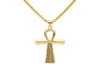 Novo colar de aço inoxidável ANKH Jóias egípcias pingentes de quadril pingente de ouro Chave de ouro para a vida Egito 24 "Chain6862505