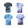 Coleção de camisa de badminton nova para o badminton de masculino e feminino de mangas curtas Top de secagem rápida de secagem esportiva