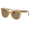 Sonnenbrille 2024 Mode Vintage Large Frame Cat Eye für Frauen klassische Acetatdesigner Trend Travel Oculos