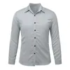 Herren lässige Hemden Button Down Hemd für männliche Stretch Faltenkleid formelle Hochzeit Prom Langarm Slim Fit Blusen Soild Mode Top