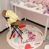 Carpets Kawaii Cartoon Tiger Carpet Nonslip Flying Round Lounge Rug Girls Colorful Pink Bedside Kids Bedroom Circle Decor