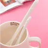 Ложки маленькая белая фарфоровая длинная ручка керамический десертный суп из суп кофейный чай чайная ложка чайные ложки домашней посуду