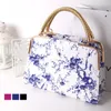 Drawstring Fashion Shoulder Bags For Women Leather Chinese Style Blue-and-white Porcelain Handbags Casual Totes Handle Sac Main Femme