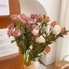 Decoratieve bloemen 5 Hoofd Artificial Roses Vintage schuim boeket nepplant bruiloft feest huis woonkamer decoratie pography props