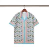 Summer Męski T-shirt Designer Button Up Godigan swobodna luźna wersja Polo krótkie rękaw hawajskie lapy top moda moda Seria koszulki na plaży rozmiar M-3xl #35