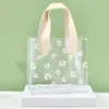 Storage Bags Transparent PVC Daisy Gift Tote Clear Plastic Handbag Wedding Party Favors For Guests Bag Packaging Supplies