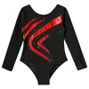 Stage Wear Kids Girls Shiny Long Sleeve Gymnastics Ballet Dance Leotard Tumbling Ice Skating Uniform Bodysuit Top Sportswear