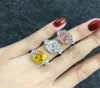 Coupe fleurie 5Ct Topaz Diamond Ring 925 Sterling Engagement Bands de bandes de mariage pour femmes Fine Jewelry3242539