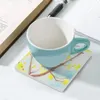 Table Mats Golden-Cheeked Warbler Ceramic Coasters (Square) Cup Set Cute Plate