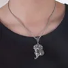Cartoon Shape Jewelry Pendant Hip Hop Entièrement glacé avec un collier de chaîne de corde à liaison diamant cubaine pour les hommes femmes