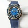 Armbanduhrenbeobachter Mutesecond SKX 007 Watch NH35 Blaues Ozean Dial Automatische mechanische Bewegung Sapphire Gummi -Gurt Sport