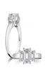 Pierścienie klastra Prawdziwe 925 Solidne srebrne biżuterię 5x7mm szmaragdowe wycięte symulowane diamond moissanite dla kobiet Wedding Grzywny prezent 8312065