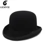 Gemvie 4 Colors 100 Wool Felt Derby Bowler Шляпа для мужчин, женщины, атачная модная партия Формальная федора, костюм мага, 2205074566585