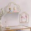 Plaques décoratives ins Simple Decoration Mur Murd Shelf Multi-Shape Storage Metal Metal Framed Stand Living Room Home Decor
