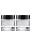 Aufbewahrung Flaschen Kosmetische leere Jar -Pot -Lidschatten -Make -up -Gesichtscremesbehälter mit schwarzen Deckeln 60 g transparente Glasgläser