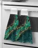 Handtuch abstrakte schwarze Marmorgrüne Malachit Hintergrund Handtücher Küche Badezimmer Hanges Geschirr absorbierende Customtile