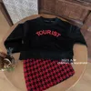 Set di abbigliamento ragazze Spring Autunno Top a due pezzi Pullover senza foto di gonna corta Fashion All-Match Outdoor