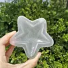 Decorative Figurines Hand Carved Natural Gypsum Pentagram Shape Bowl Healing White Selenite Crystals Craft Home Decoration