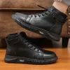 Mens Shoes Autumn High Top Workwear Mens Sports White Martin Boots New Height Increasing Small