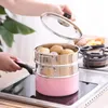 Double Boilers 18cm Food Steamer Basket Practical Stainless Steel Handles Useful Bun Grid For Home Kitchen Restaurant (Silver)