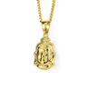 Mode män små buddha hänge halsband 60 cm lång kedja rock mikro hip hop smycken gyllene silver halsband för mens3474055