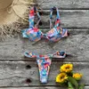 Push Up Bikini Micro Bikinis Set Dames Swimsuit Sexy vrouwelijke zwemkleding Bloembadpak Thong Biquini zwempakken 240411