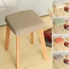 Chair Covers Square Cover Small Stool Dining Elastic Universal Solid Multicolor Wood Household Patterns Home Slip