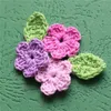 100 colorilfull Fleurs de crochet coton à la main colorée bricolage 3D Craft Titumed Fleur Applique Vêtements Decoration 240408