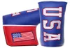 Blue PU Leather Embroidery USA Golf Club Headcover Blade Putter covers9069705