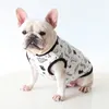 Dog Apparel Cute Black White Plaid Carton Print Pet Summer Clothes XS-2XL French Bull Elastic T Shirts Vests