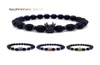 Kralen strengen mode micro -inserts kroon charme lava kralen armband vrouwen mannen chakra genezing ncing natuursteen 8 mm kralen bracel8581241