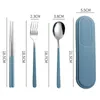 Spoons Tableware Set Portable Cutlery Dinnerware Stainless Steel Chopsticks Fork Spoon Travel Flatware With Box Cubiertos