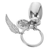 Guardacos Metal Key Ring Pet Ash Cabker Collar Mini Cremation Urnas Bagno de llavero Ornamento colgante Topeador de ángel no se desvanece