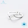 Cluster Rings Ann Snow Simple 925 Sterling Silver Triangle for Women Finger Geometric Ring Bague Initial Letter V Shape Band