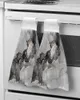 Toalha textura de mármore Toalhas de mão preta de cozinha de cozinha panos de prato de banheiro com loops suspensos absorventes rápidos secos secos