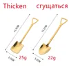 Spoons 2/4PCS Thicken Coffee Spoon Tea-spoon Cutlery Set Stainless Steel Retro Iron Shovel Ice Cream Scoop Creative