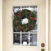 Decorative Flowers 1Pc Christmas Wreaths Garland Door Artificial Hanging Ornaments For Home Outdoor Indoor Layout DIY Decoration Year 2024