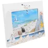 Frames 6 Inches Mediterranean Po Frame Nautical Picture Holder Ocean Ornament Tabletop Vintage Home Decor Wooden Child Summer For