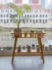 Haken Massive Holz Blumenständer Topf Lager Rack Kiefer Doppelböde Wohnzimmer Balkon Bonsai Pflanzendekoration Regal