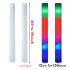 Оболочные белые светодиодные светильники RGB Glow Foam Stick Tube Tube Dark Light День рождения Свадебные вечеринки 15 30 50 60 Пакет 240401