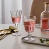 Vinglasögon vintage franska spetsröd glasjuice mousserande kreativa hemdekorationskoppar